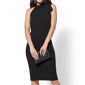 NWT NY&Co Black Halter Sheath Dress Size M